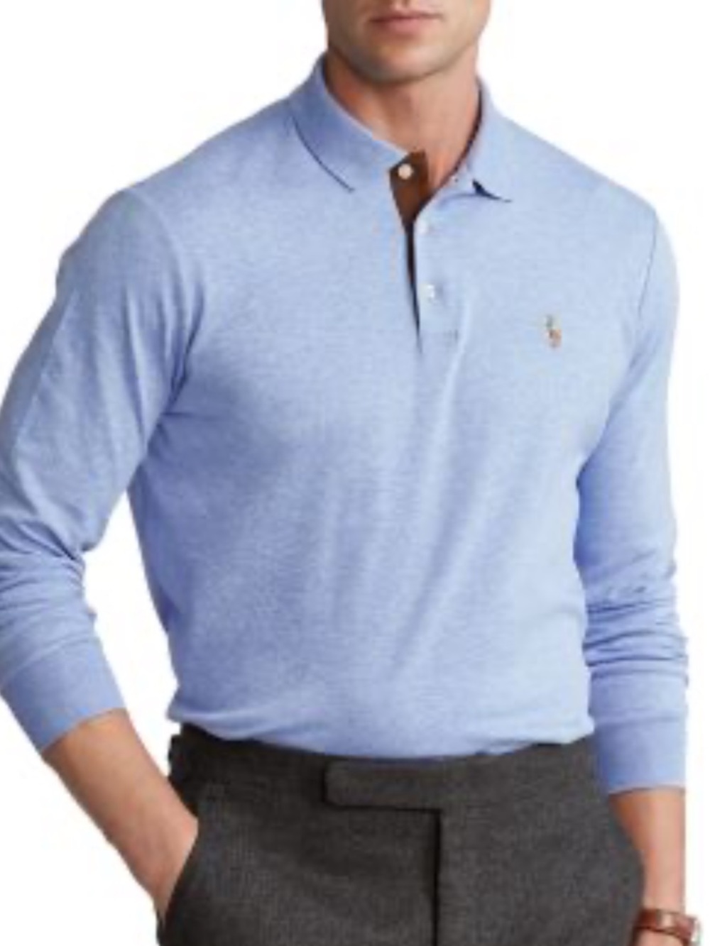 Polo by Ralph Lauren Long Sleeve Polo - Sky Blue size L